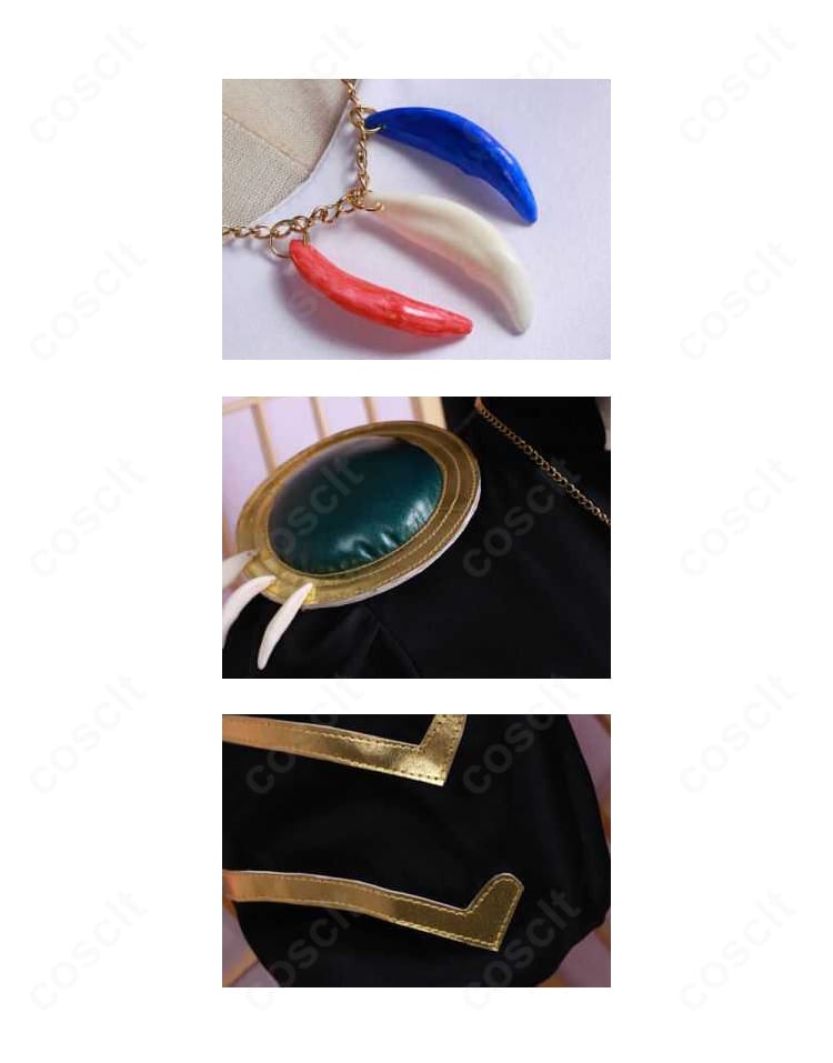 ミリム・ナーヴァ衣装のアクセサリーディテール。質感とカラーの統一感が分かる近接カット。