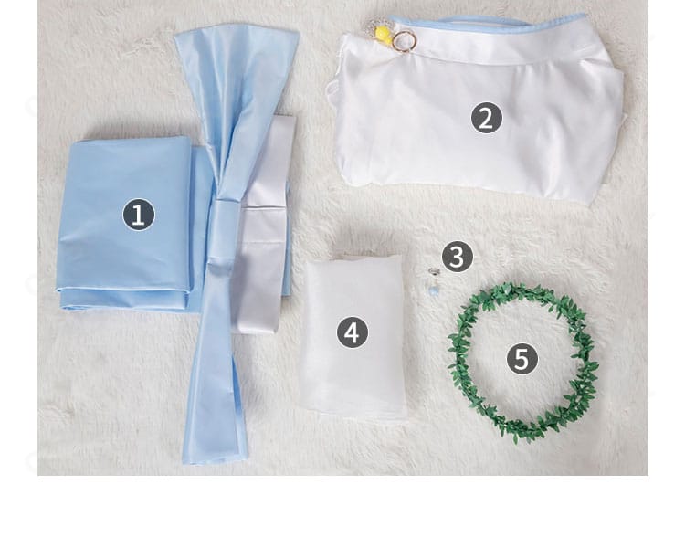 九条和音 神化衣装コスプレのセット内容一式(ワンピース、コルセット、頭巾、耳飾り、髪飾り)