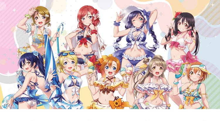 ラブライブ! 高坂穂乃果 μ's水着コスプレ衣装の全身イメージ。キャラクターの明るさを表現した再現カット