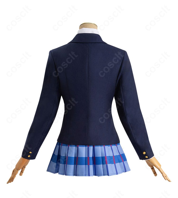 ラブライブ！μ's 制服コスプレの背面全体画像（ブレザーのシルエットとスカート丈）