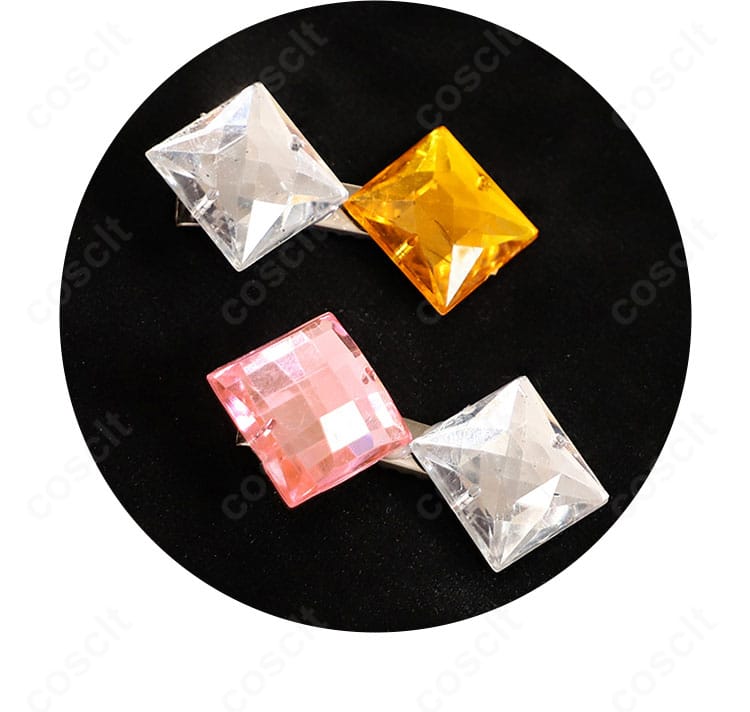 ヘアアクセサリーの細部(サイドリボンと留め具の構造)