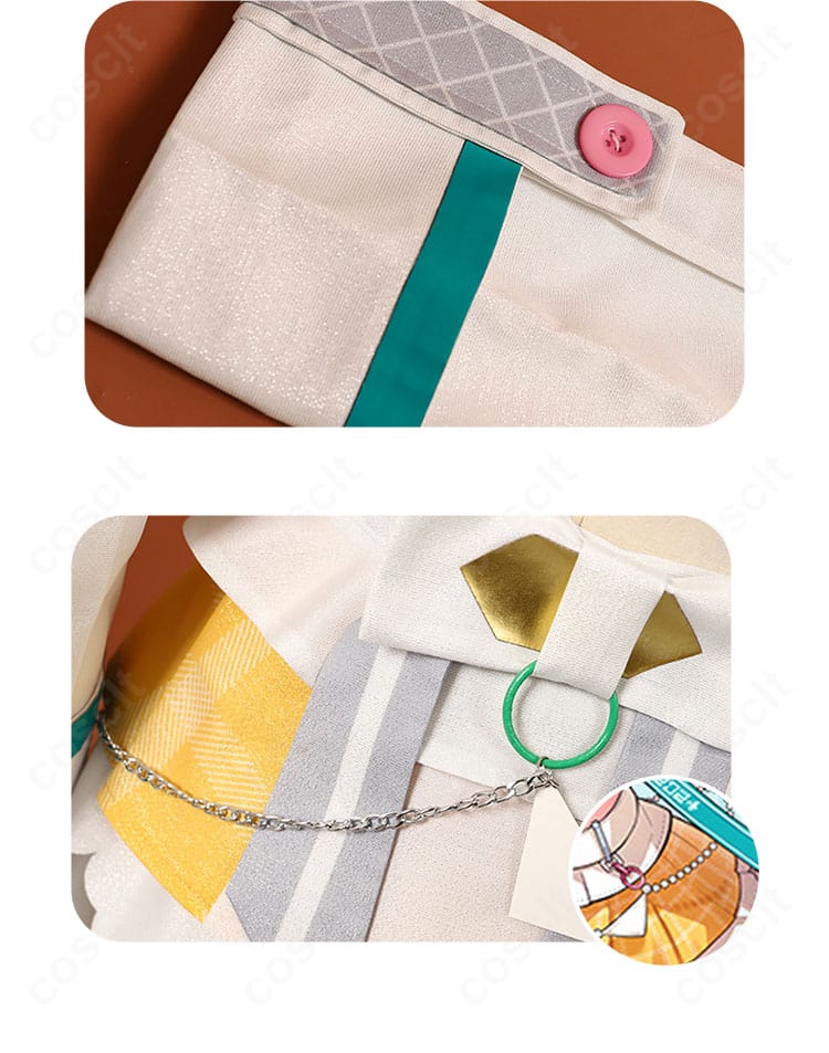 腰周りアクセサリーの細部(コルセットベルトと付属ストラップ)