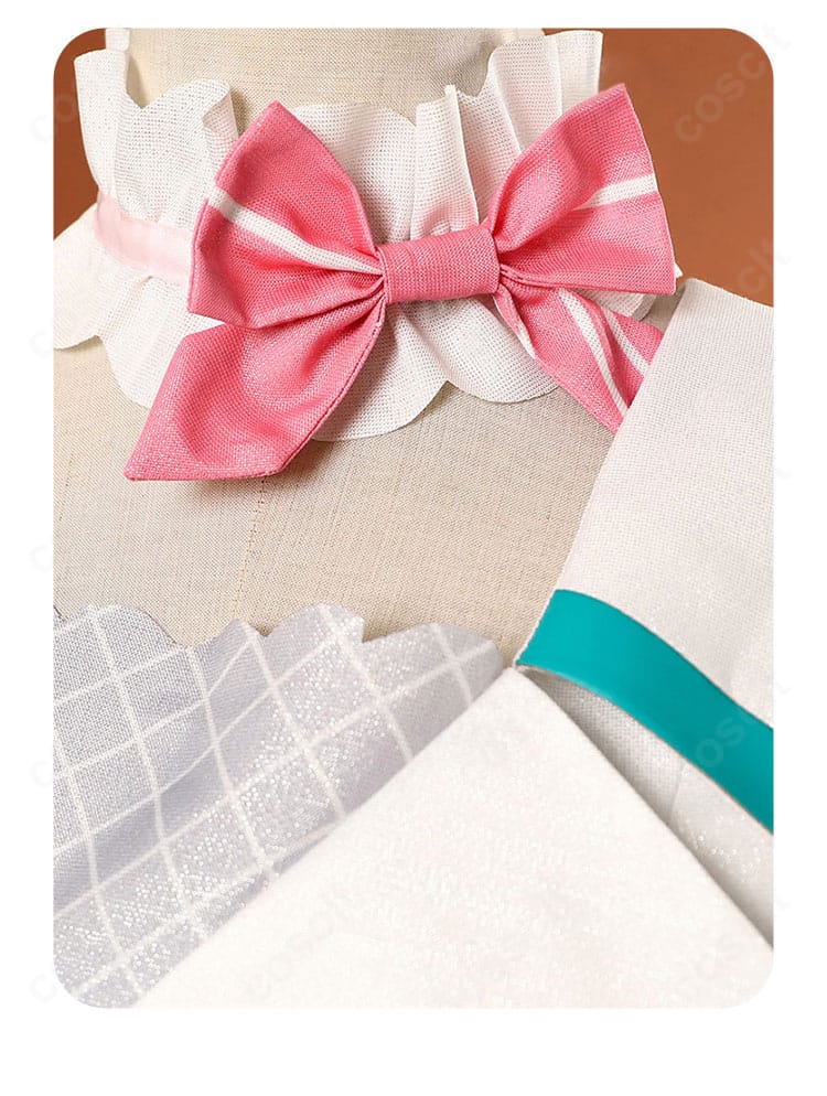 蝶ネクタイ装飾のアップ(首飾りの質感と結び目の形)