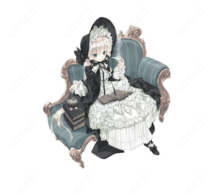 GOSICK ヴィクトリカ・ド・ブロワのコスプレ衣装一式とキャラクターイメージの比較用ビジュアル。