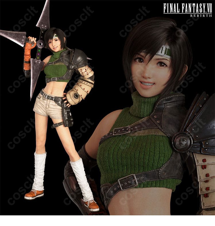 ユフィ・キサラギのFF7リバース版コスプレ衣装参考画像。ゲーム準拠の配色と質感を再現。