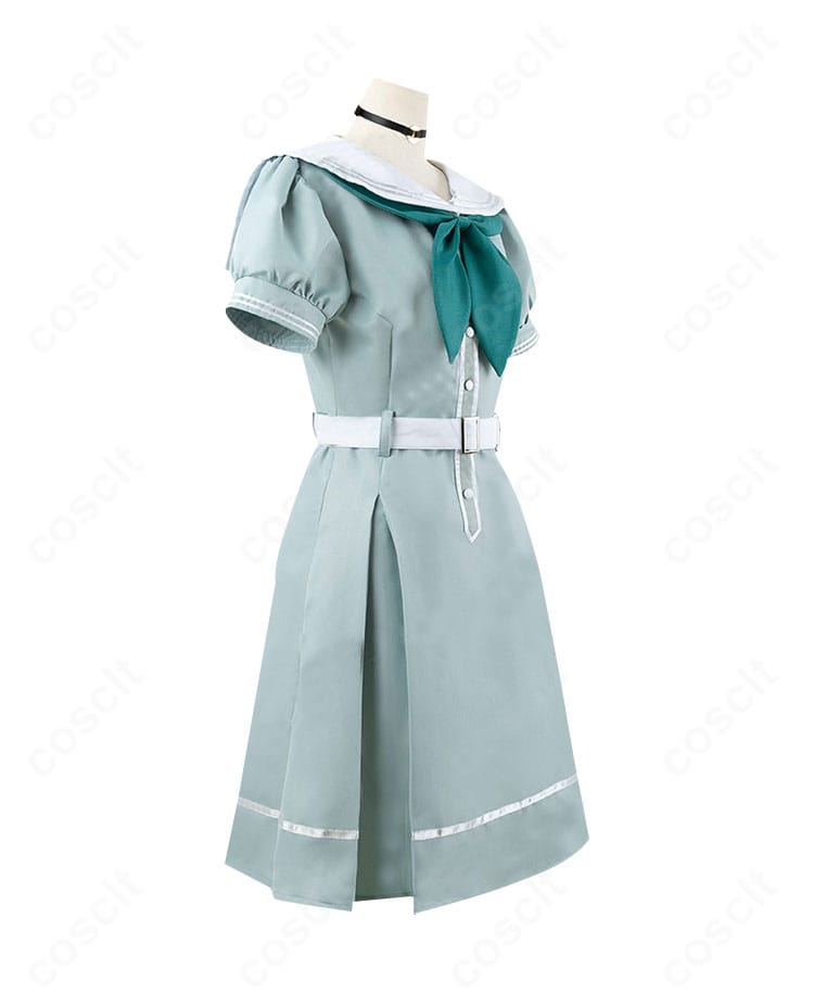 ラブライブ!蓮ノ空 夏制服コスプレの側面カット。ウエストラインとスカートの落ち感などディテールを示す画像