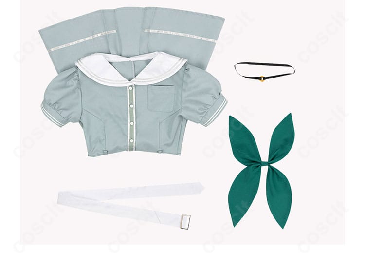 セット内容一覧画像:ワンピース・スカーフ・ベルト・チョーカーの4点が並んだ構成