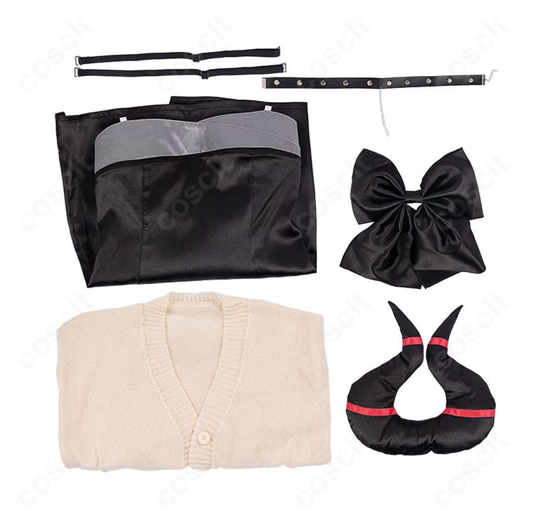 コート、ワンピース、ストラップ、髪飾り、チョーカーのセット内容一式