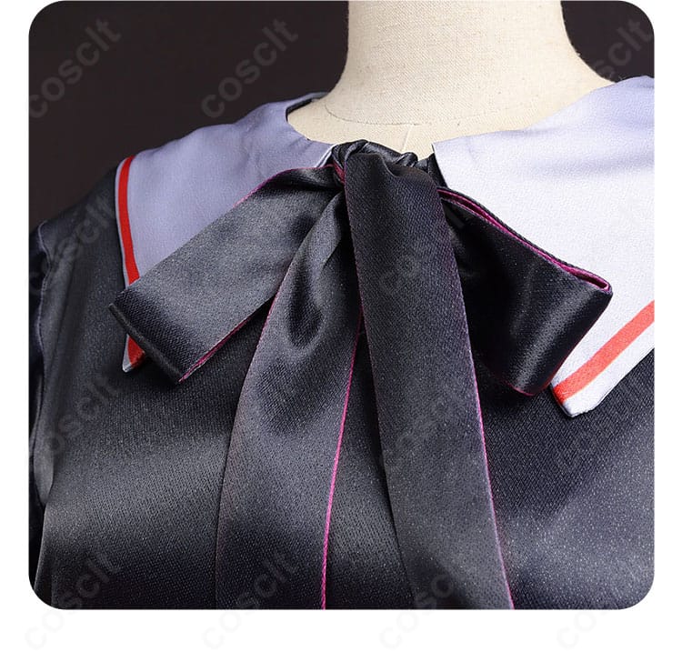 アルレッキーノ幼少期衣装の領結装飾。上品な結び目と質感の良い素材感をクローズアップ。