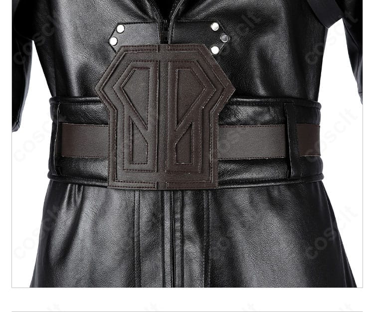 セフィロスコスプレ衣装の腰封正面装飾。中央パーツの意匠