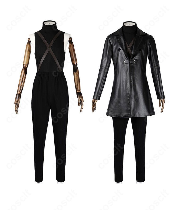 セフィロス衣装の装飾細部。胸ベルトと金具のディテール