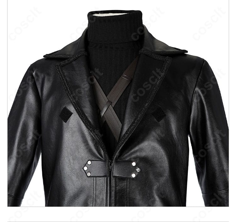 セフィロスコスプレ衣装の上衣ディテール。前身頃と留め具