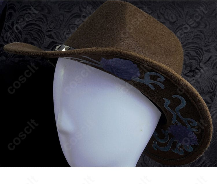 ブラックローズ衣装の帽子デザイン。縁の形状と装飾パーツの配置がわかるアップ。