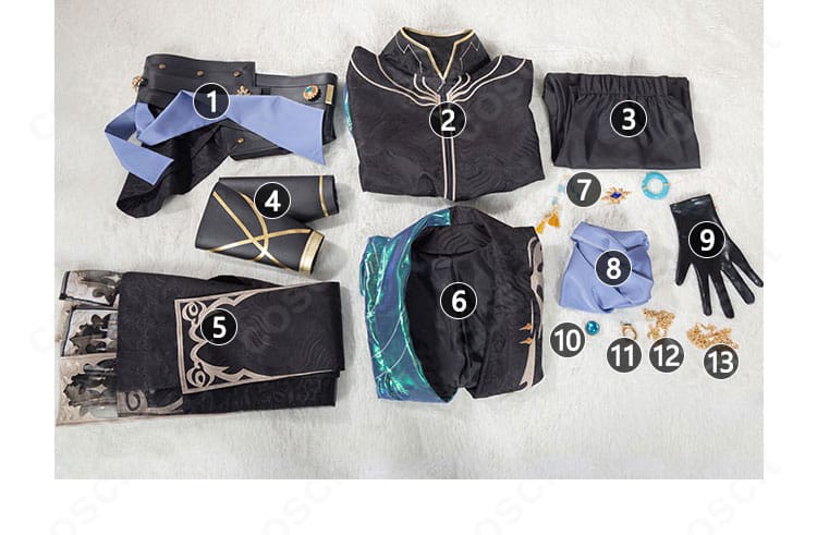 セット内容一覧：上着・インナー・ズボン・スカート・小物の同梱品確認