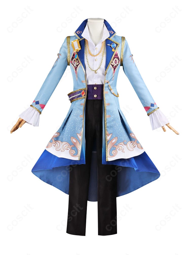 ギャンビット衣装の正面全体。高発色のコートと装飾が際立つ、あんさんぶるスターズ！！Knightsコスプレ。