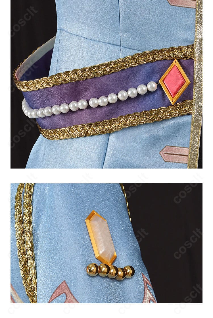 肩と袖の装飾ディテール。エポレット風パーツと縁取りで騎士らしい威厳を表現。