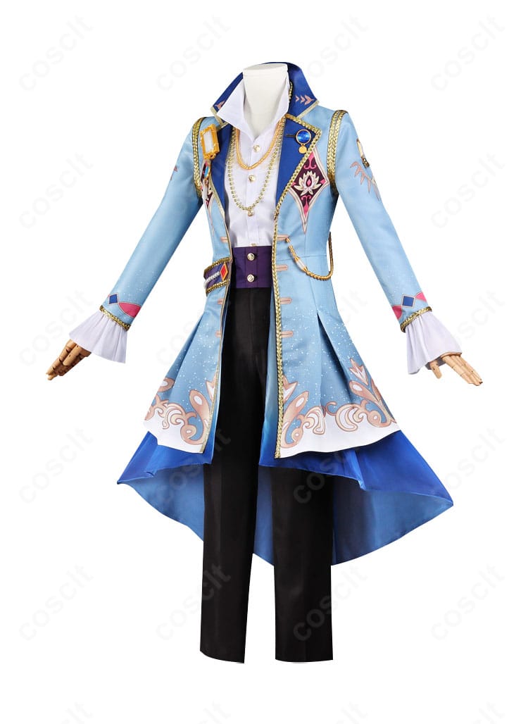 ギャンビット衣装の側面シルエット。ハリ感のあるコートラインと腰飾りのバランスがわかる画像。