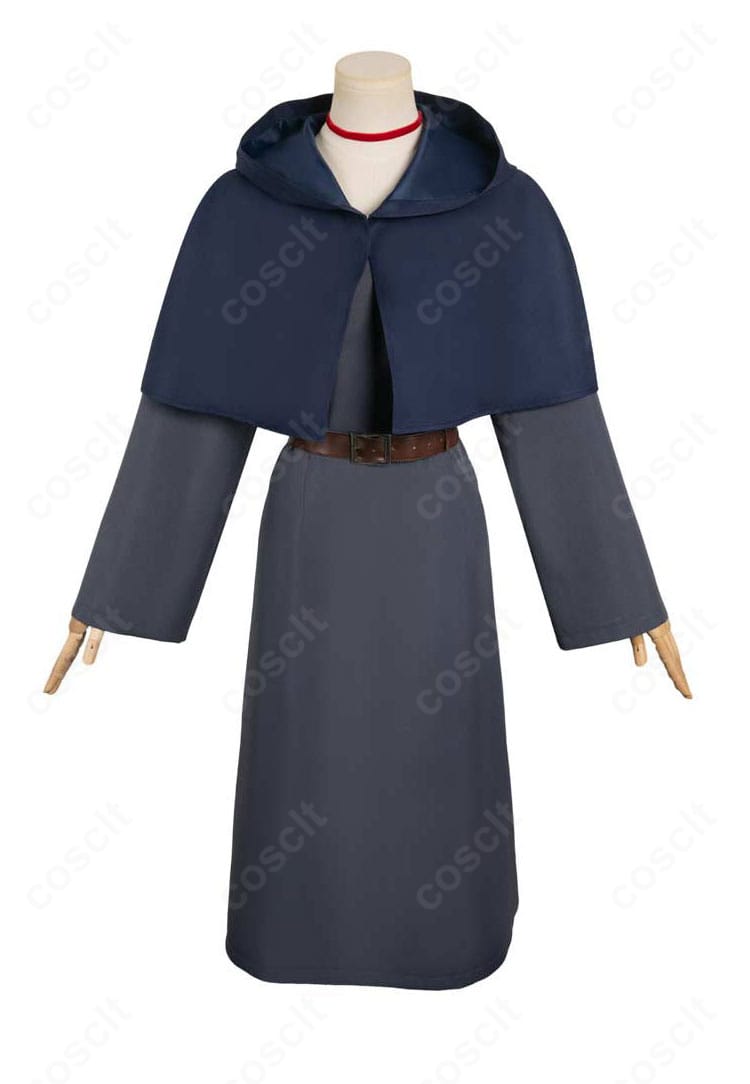 ダンジョン飯 ファリン・トーデン 魔術学校時代コスプレ衣装の正面。上品な配色と清楚なシルエットが分かる構図。