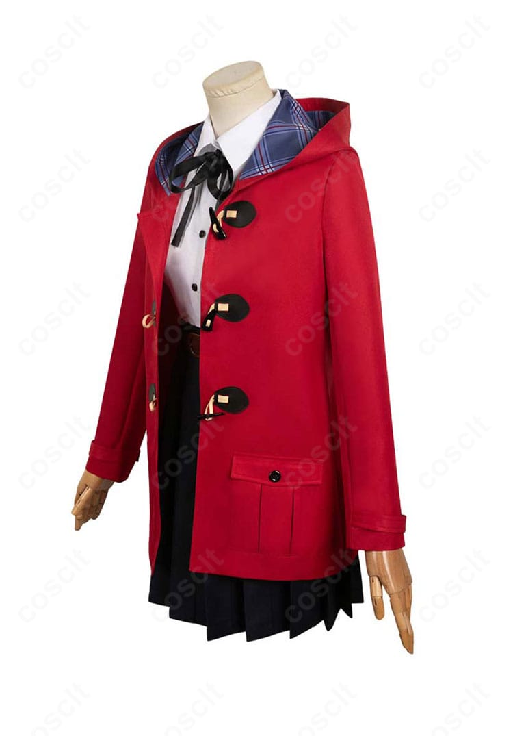 井芹仁菜 学園制服コスプレの側面シルエットとラインの見え方