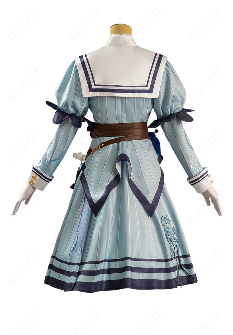 第五人格 エミリー・ダイアー衣装の背面全景。背中の切り替えと装飾配置が見える構図