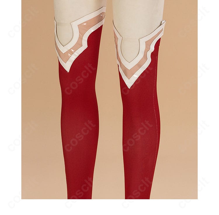 コードギアス C.C. サンタ衣装 サイハイソックス（腿上）装飾の詳細。フィット感と発色を確認