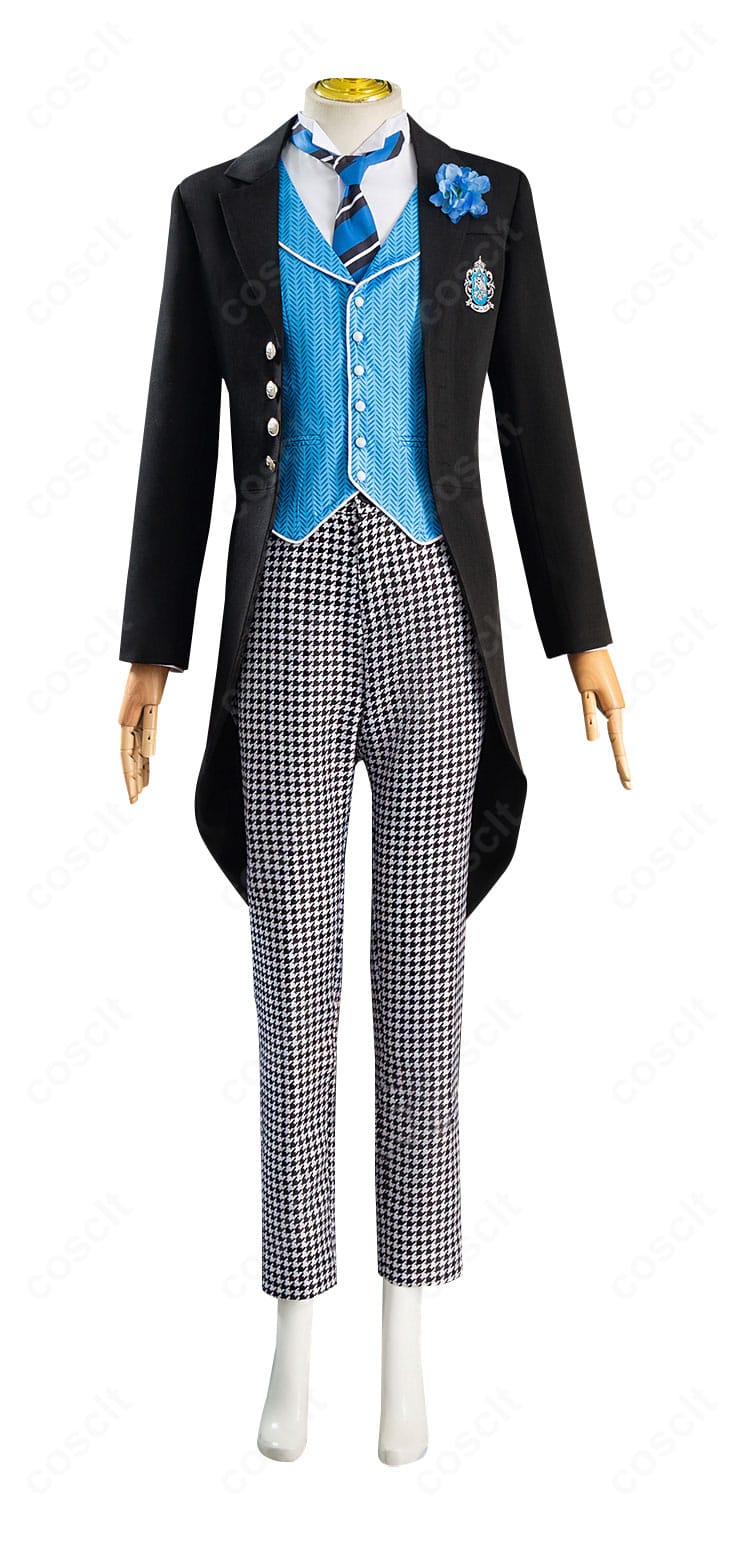 正面からのロレンス・ブルーアー制服。端正なIラインと高品質ツイルの発色が分かるディテール。