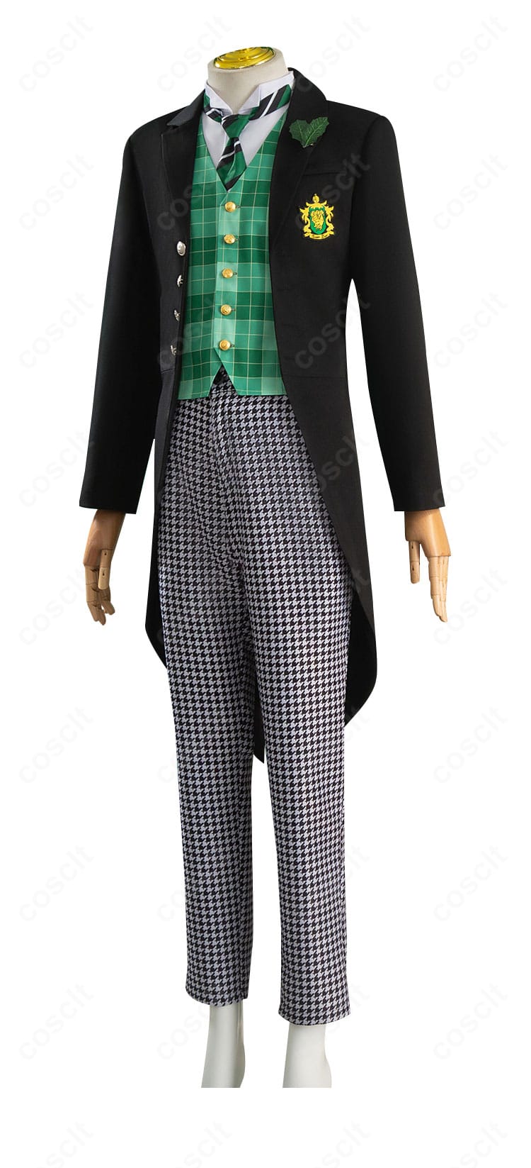 ハーマン・グリーンヒル 学園制服の側面。ハリ感ある生地が生むシャープなシルエット。