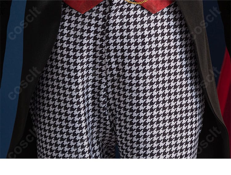 ズボンのシルエットとステッチを確認できる画像、落ち着いた色味と上品なライン