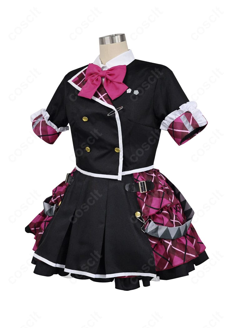 初音ミク Leo/need アイドル衣装の側面。ウエストラインとスカートのフレア量、袖の形状が分かるサイドビュー。