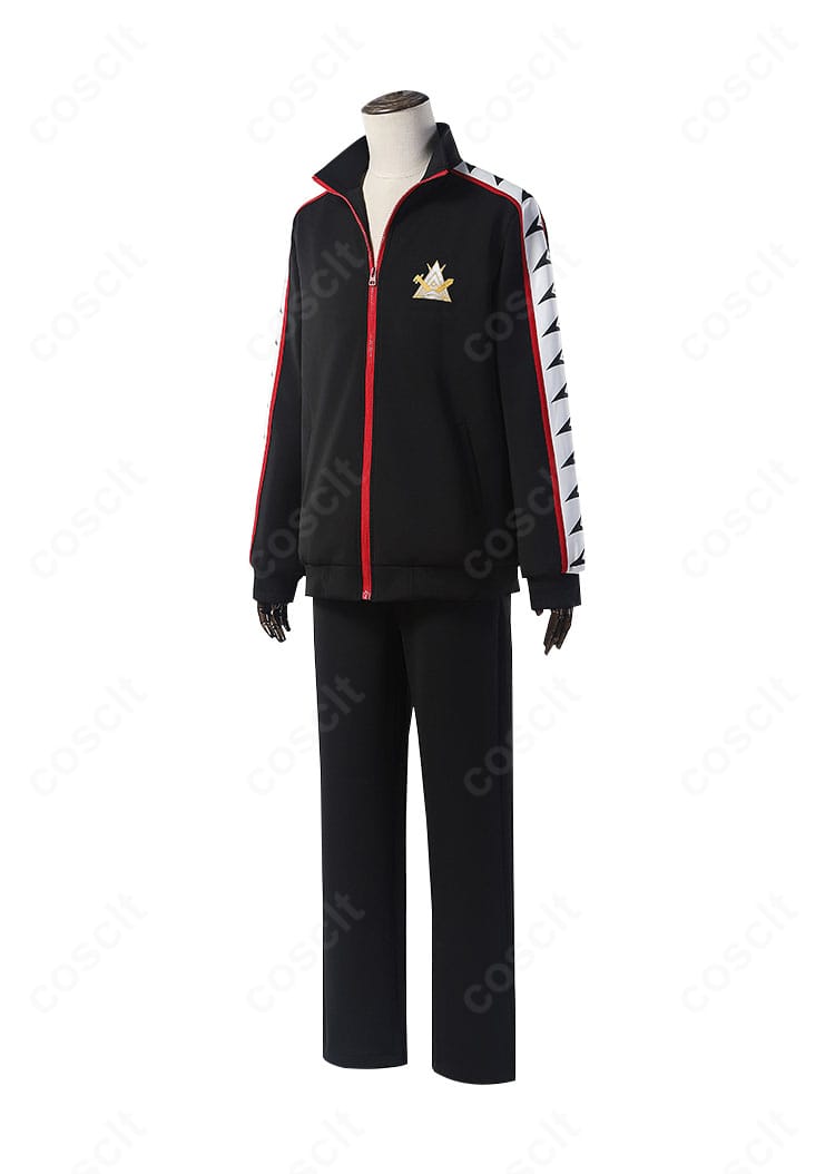 鮫柄学園水泳部ジャージの側面シルエット。動きやすい細身ラインと通気性の良さが伝わるデザイン。