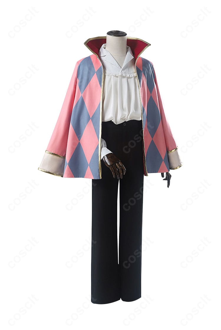 ハウルのコスプレ衣装の右側面。コートのシルエットと裾ライン、袖のボリューム感が分かる角度