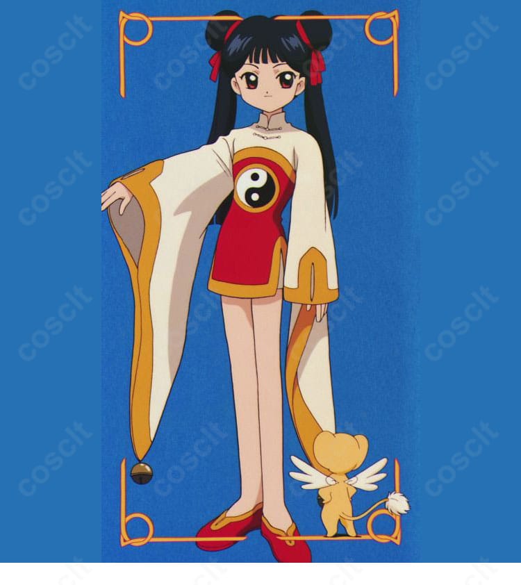 カードキャプターさくら 李苺鈴の中国拳法達人コスプレ参考イメージ。太極モチーフの装飾とチャイナ風スタイルを強調。