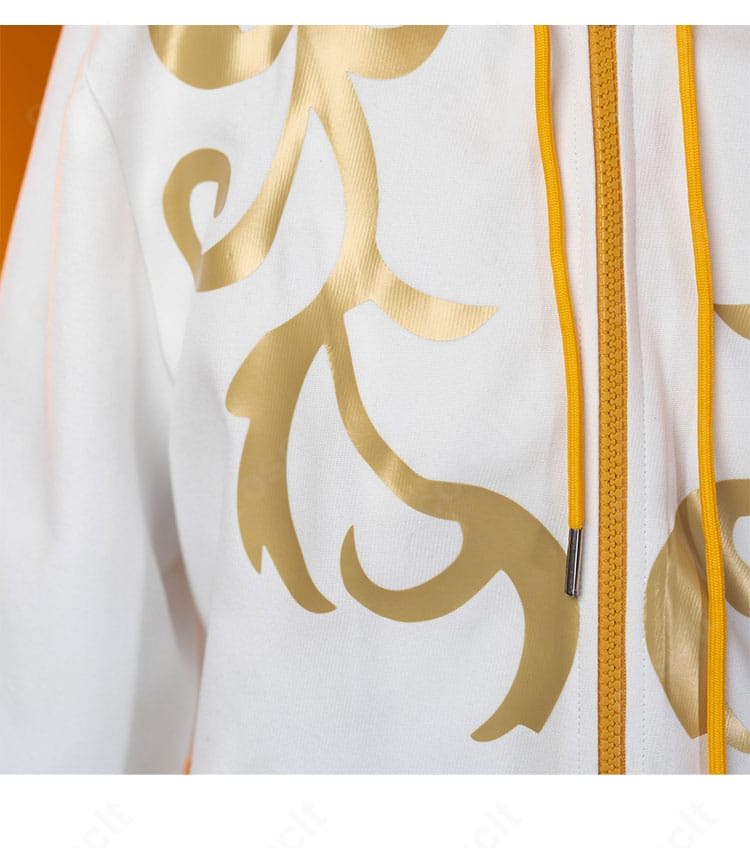 Eve 練習着コスプレ 襟元ディテール:コントラスト配色と縫製のステッチが映える設計