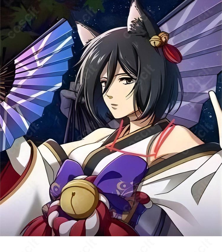 進撃の巨人 ミカサ・アッカーマンの妖怪和装アレンジ衣装を着用したキャラクターイメージ。和要素とクールな佇まいが伝わるビジュアル。