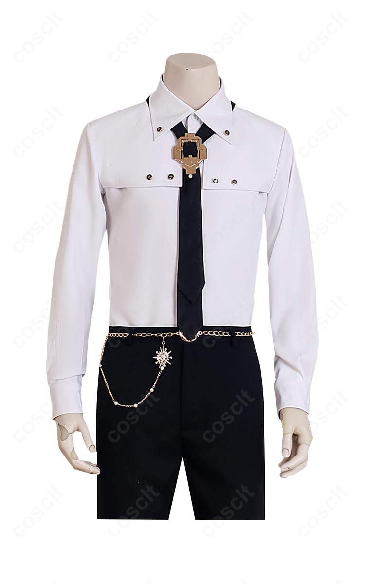 ホムラ コスプレ衣装のインナー（シャツ）正面ディテール。襟元と前立ての仕立てをクローズアップ