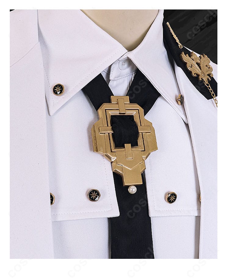 ホムラ コスプレ衣装のネクタイ装飾ディテール。結び目の厚みと発色、結びやすさの質感