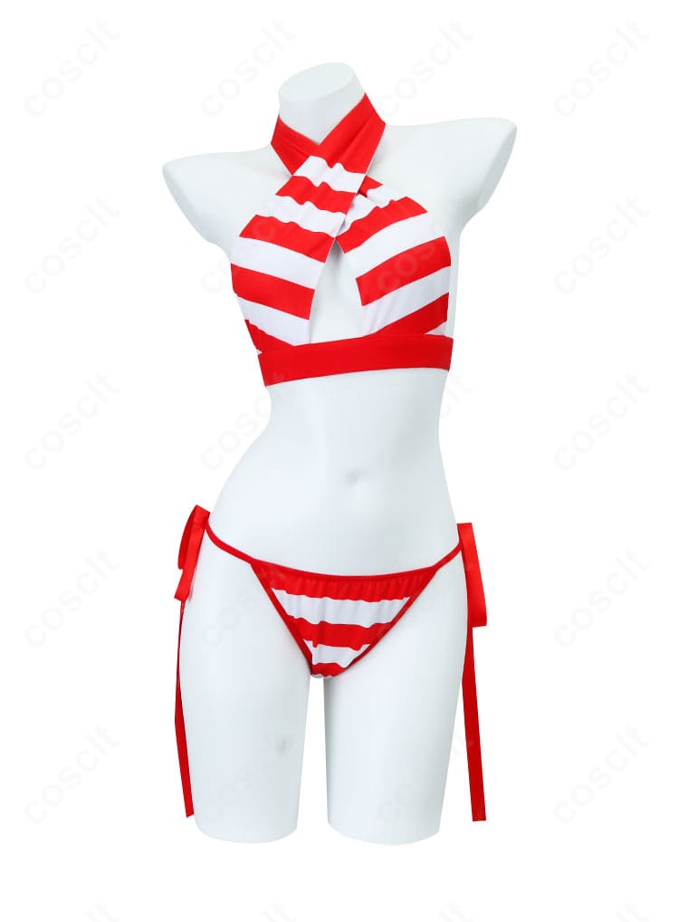 正面から見た水着デザインの詳細。ネロ・クラウディウスらしいカラーリングとシルエットを強調。