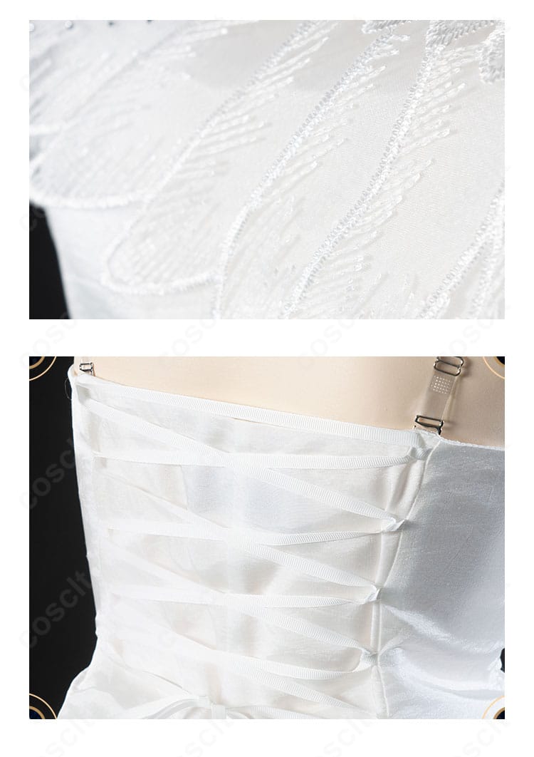 パンティ カジノドレス衣装 背面装飾の近接。刺繍風装飾とパーツ配置を細部まで再現。