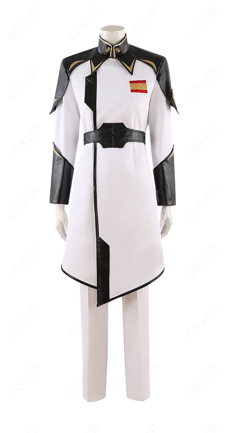 イザーク・ジュール 制服コスプレの正面全身。端正な襟と直線的シルエットを強調