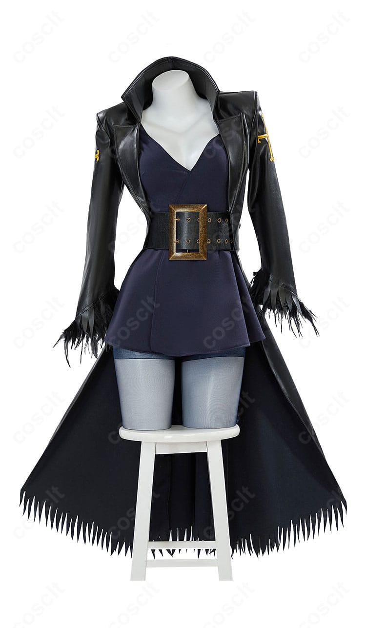 ONE PIECE ニコ・ロビン コスプレ衣装の正面全体。上品な色味とコート×ワンピースの高再現デザインを確認できる画像。