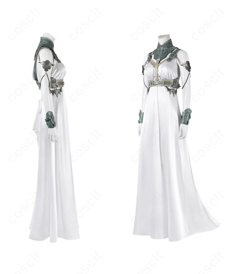 ティファ ルーザ姫衣装を斜めから撮影した全体像とシルエット