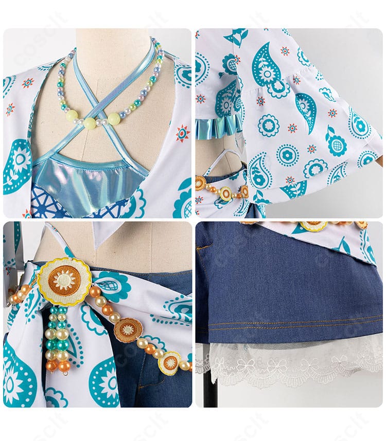 装飾パーツの接写。ラブライブ！蓮ノ空 夏めきペインの意匠を再現した小物