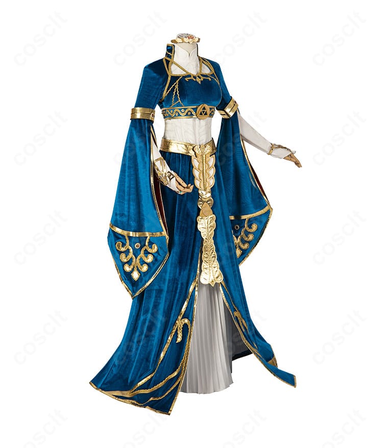 ゼルダ姫王女衣装の右側面。ウエストラインとスカートの広がりを確認できる角度。