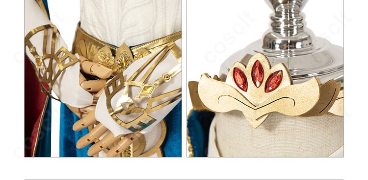 ゼルダ姫の首飾りと髪飾りのクローズアップ。上品な光沢と立体感のある質感。