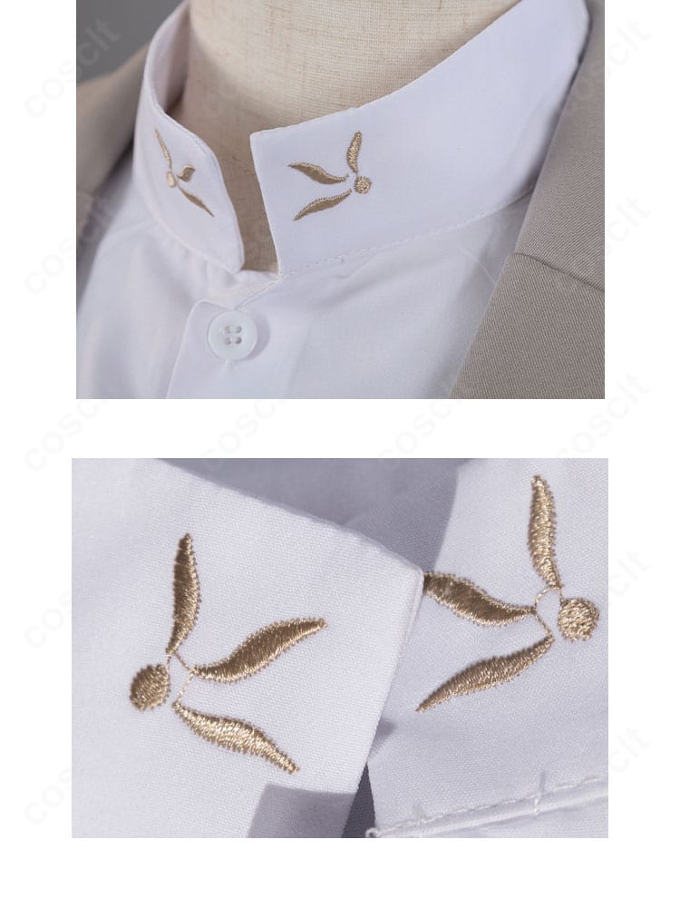 太宰治コスプレ衣装のネック周辺装飾ディテール。首元の意匠を拡大で確認可能。