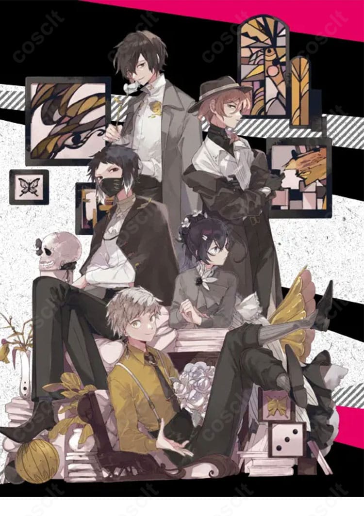 文豪ストレイドッグス 太宰治のコスプレ衣装一式。原作イメージを忠実に反映した探偵風トレンチが特徴。