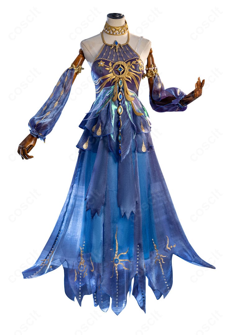 正面アングルで見るグレイス(漁女)衣装のシルエットと装飾を忠実に再現した様子