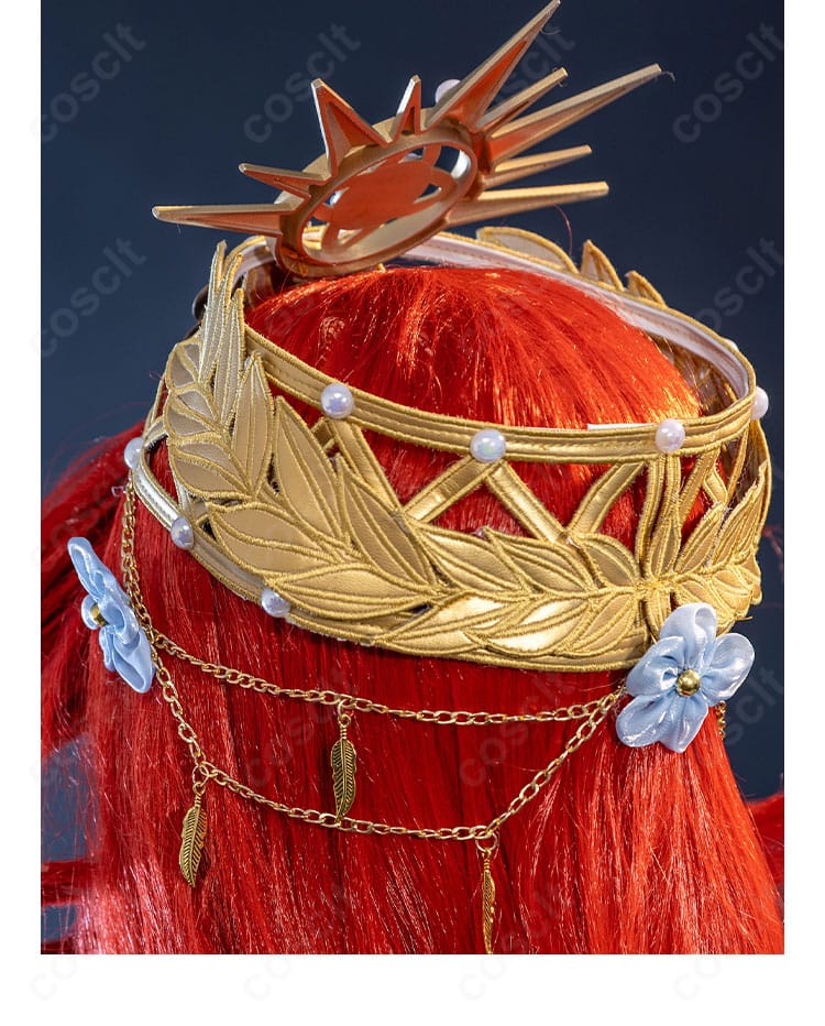 頭飾り背面の留め具と形状を確認できるディテールカット