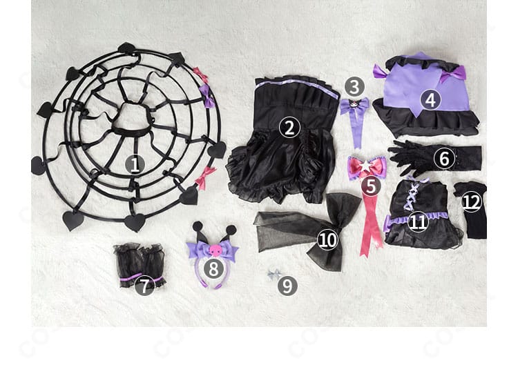 セット内容一式のフラットレイ、付属品の全体像