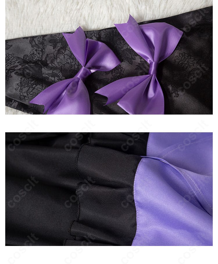 スカート裾の装飾とレースの縁取りディテール